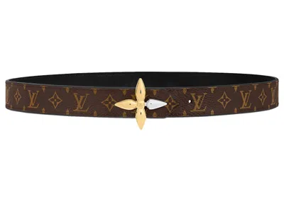 Pre-owned Louis Vuitton Women's  Louisette 25mm Reversible Belt Monogram Canvas In Brown/black