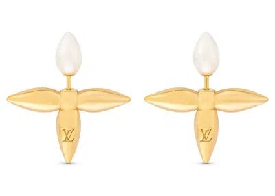 Pre-owned Louis Vuitton Women's  Louisette Stud Earrings In Gold