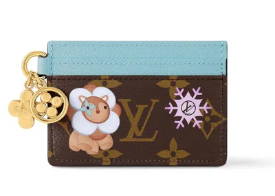 Pre-owned Louis Vuitton Women's  Lv Charms Card Holder In Monogram/azur Frost