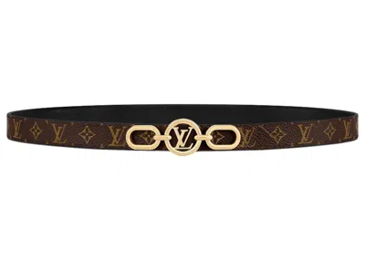 Pre-owned Louis Vuitton Women's  Lv Circle Prime 20mm Reversible Belt In Brown/black