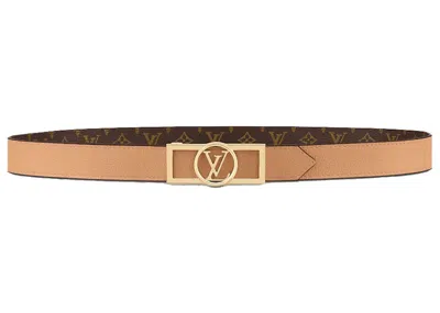 Pre-owned Louis Vuitton Women's  Lv Dauphine 25mm Reversible Belt In Arizona Beige