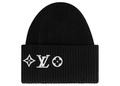 Pre-owned Louis Vuitton Women's  Lv Headline Beanie In Black