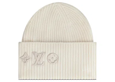 Pre-owned Louis Vuitton Women's  Lv Headline Beanie In White