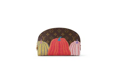Pre-owned Louis Vuitton Women's  Lv X Yk Cosmetic Pouch In Pumpkin Print