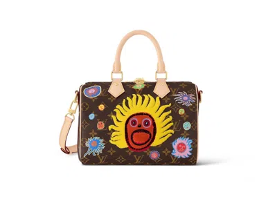 Pre-owned Louis Vuitton Women's  Lv X Yk Speedy Bandouliere 25 In Face Print And Embroidery