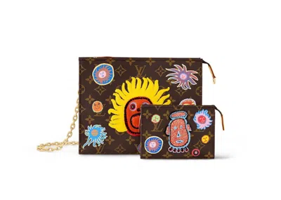 Pre-owned Louis Vuitton Women's  Lv X Yk Toiletry Pouch On Chain In Face Print And Embroidery