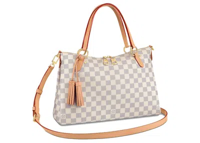 Pre-owned Louis Vuitton Women's  Lymington Tote In Damier Azur In Blue