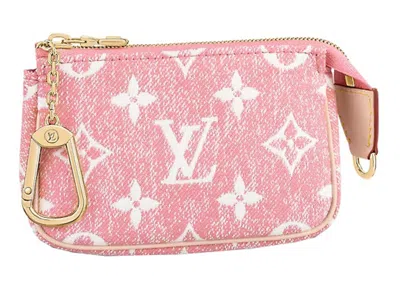 Pre-owned Louis Vuitton Women's  Micro Pochette Accessoires Denim Jacquard In Pink