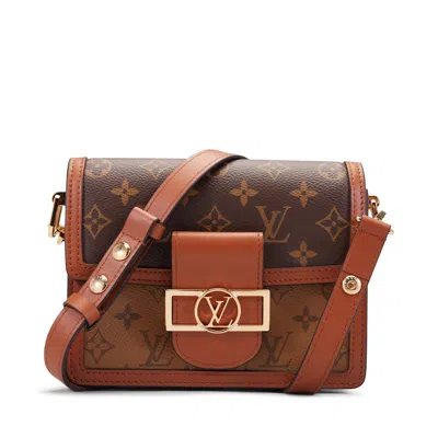 Pre-owned Louis Vuitton Women's  Mini Dauphine Monogram Reverse In Brown