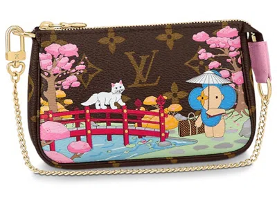 Pre-owned Louis Vuitton Women's  Mini Pochette Accessoires Monogram Vivienne In Wisteria Pink