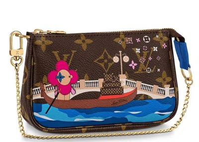 Pre-owned Louis Vuitton Women's  Mini Pochette Accessoires Monogram Vivienne Venice In Blue Lining