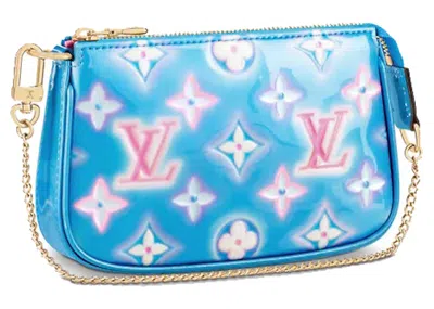 Pre-owned Louis Vuitton Women's  Mini Pochette Accessories In Baby Blue Neon