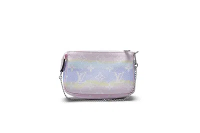 Pre-owned Louis Vuitton Women's  Mini Pochette Accessories Lv Escale In Pastel