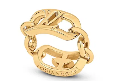 Pre-owned Louis Vuitton Women's  My Lv Chain Ring In Brass In Gold