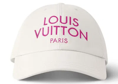 Pre-owned Louis Vuitton Women's  My Lv Paris Cap In White