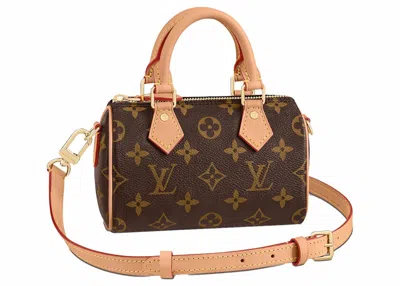 Pre-owned Louis Vuitton Women's  Nano Speedy Monogram Canvas In Brown
