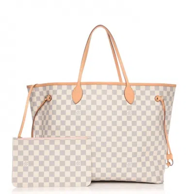 Pre-owned Louis Vuitton Women's  Neo Neverfull Damier Azur Gm Rose Ballerine Lining In Multi