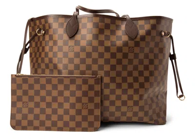 Pre-owned Louis Vuitton Women's  Neo Neverfull Damier Ebene Gm Cerise Lining