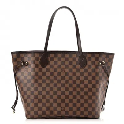 Pre-owned Louis Vuitton Women's  Neo Neverfull Damier Ebene (without Pouch) Mm Lining In Cerise