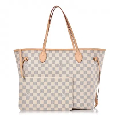 Pre-owned Louis Vuitton Women's  Nevefull Damier Azur Mm Beige Lining