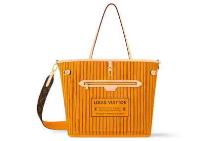Pre-owned Louis Vuitton Women's  Neverfull Bandouliere Mm Inside Out In Monogram/jaune Safran