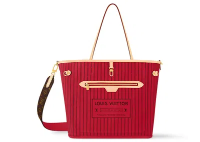 Pre-owned Louis Vuitton Women's  Neverfull Bandouliere Mm Inside Out In Monogram/rouge Sari