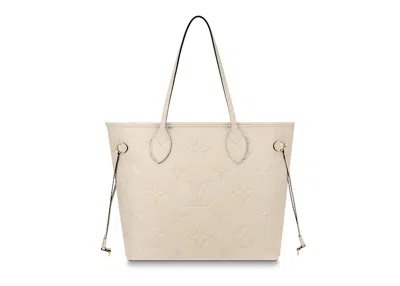 Pre-owned Louis Vuitton Women's  Neverfull Empreinte Mm In Cream