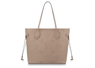 Pre-owned Louis Vuitton Women's  Neverfull Empreinte Mm In Turtledove In Gray