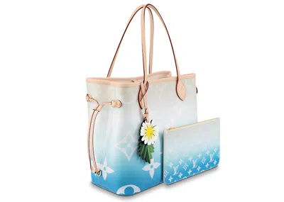 Pre-owned Louis Vuitton Women's  Neverfull Gradient Pastel Mm In Blue