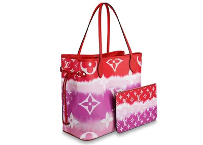 Pre-owned Louis Vuitton Women's  Neverfull Lv Escale Mm In Rouge