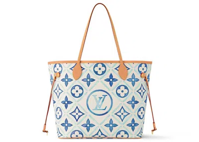 Pre-owned Louis Vuitton Women's  Neverfull Mm In Lagoon Blue