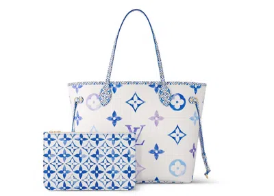 Pre-owned Louis Vuitton Women's  Neverfull Mm In Monogram Blue
