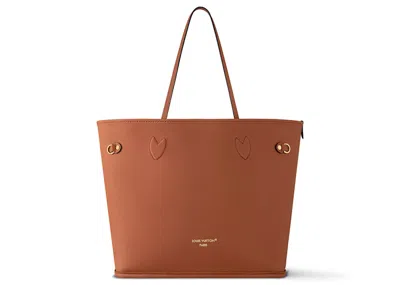 Pre-owned Louis Vuitton Women's  Neverfull Mm Inside Out In Tan In Brown