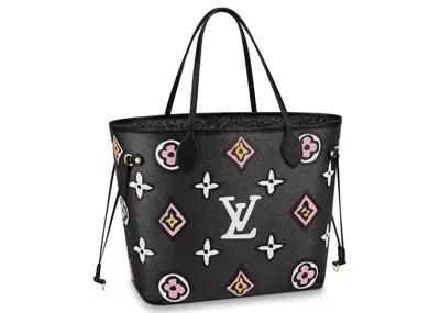 Pre-owned Louis Vuitton Women's  Neverfull Mm Wild At Heartin Black