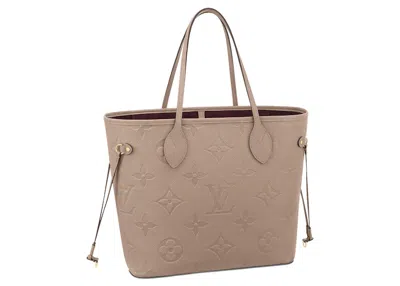 Pre-owned Louis Vuitton Women's  Neverfull Mm (without Pouch) Monogram Empriente In Turtledove In Gray