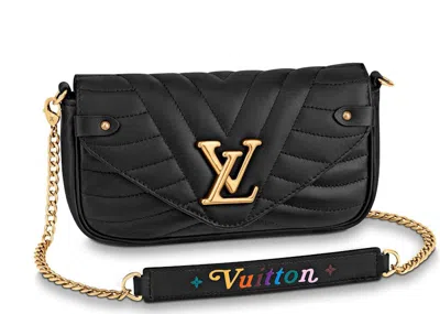 Pre-owned Louis Vuitton Women's  New Wave Chain Pochette In Black