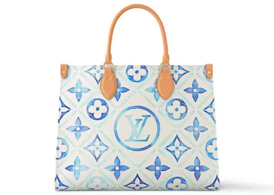 Pre-owned Louis Vuitton Women's  Onthego Mm In Lagoon Blue