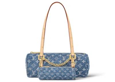 Pre-owned Louis Vuitton Women's  Papillon Bag In Monogram Denim Blue