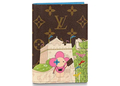 Pre-owned Louis Vuitton Women's  Passport Cover Monogram Vivienne In Myosotis Blue