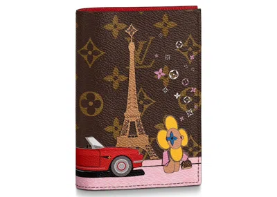 Pre-owned Louis Vuitton Women's  Passport Cover Monogram Vivienne Paris In Red Lining