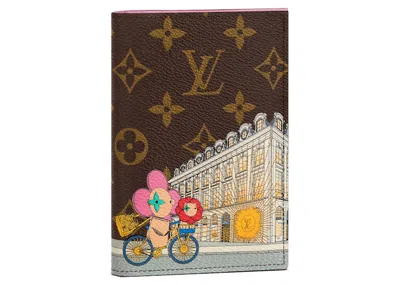 Pre-owned Louis Vuitton Women's  Passport Cover Vivienne Holiday In Monogram Canvas/pink