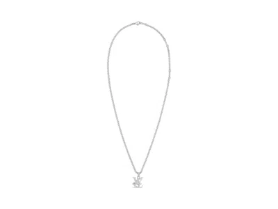Pre-owned Louis Vuitton Women's  Pendant Chain Monogram Row In Silver