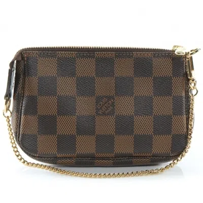 Pre-owned Louis Vuitton Women's  Pochette Accessoires Damier Ebene Mini Brown