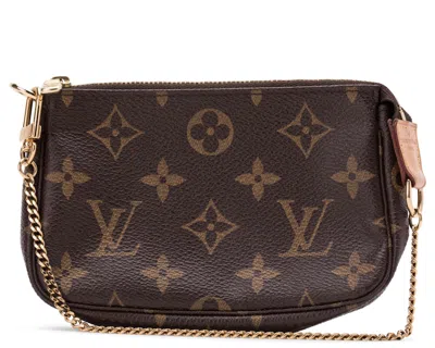 Pre-owned Louis Vuitton Women's  Pochette Accessoires Monogram Mini Brown