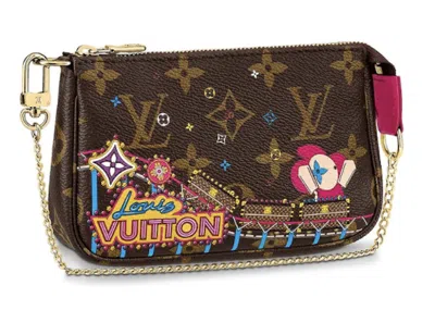 Pre-owned Louis Vuitton Women's  Pochette Accessories Monogram Vivienne Holiday Mini In Rose Pivoine Pink