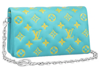 Pre-owned Louis Vuitton Women's  Pochette Coussin In Mint/yellow