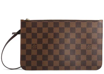 Pre-owned Louis Vuitton Women's  Pochette Damier Ebene Mm/gm Cerise Lining In Red