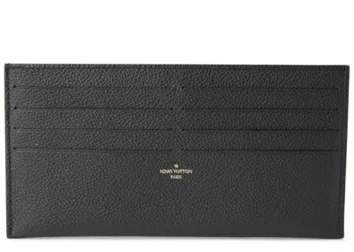 Pre-owned Louis Vuitton Women's  Pochette Felicie Card Holder Insert Calfskin In Black