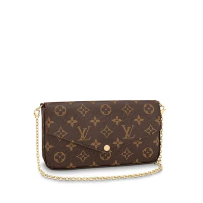 Pre-owned Louis Vuitton Women's  Pochette Felicie Monogram (without Accessories) Lining In Fuchsia
