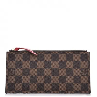 Pre-owned Louis Vuitton Women's  Pochette Felicie Zippe Insert Damier Ebene Liningin Brown/red